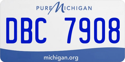 MI license plate DBC7908