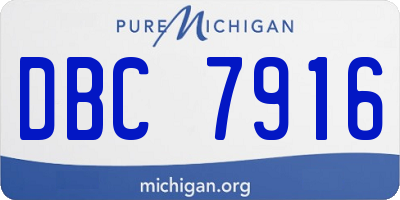 MI license plate DBC7916