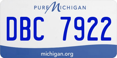 MI license plate DBC7922