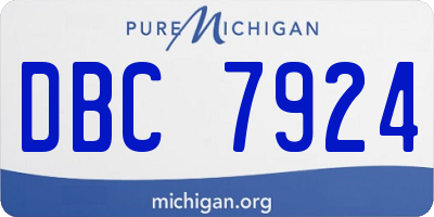 MI license plate DBC7924
