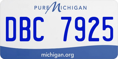 MI license plate DBC7925
