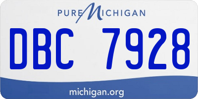 MI license plate DBC7928