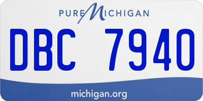 MI license plate DBC7940
