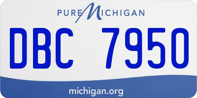 MI license plate DBC7950