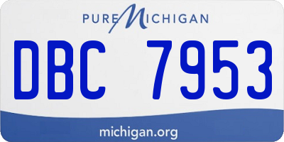 MI license plate DBC7953