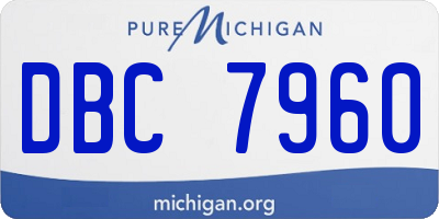 MI license plate DBC7960