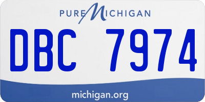 MI license plate DBC7974
