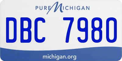 MI license plate DBC7980