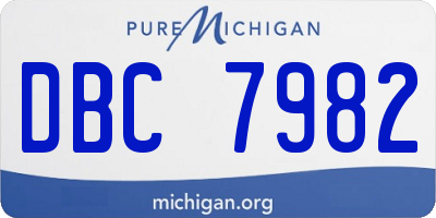 MI license plate DBC7982