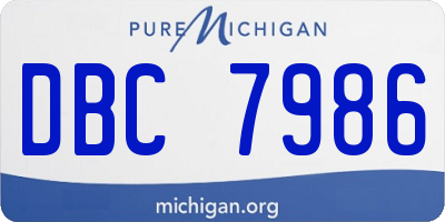 MI license plate DBC7986