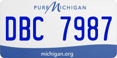 MI license plate DBC7987