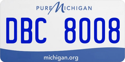 MI license plate DBC8008