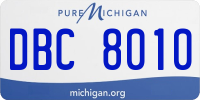 MI license plate DBC8010
