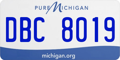 MI license plate DBC8019
