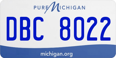 MI license plate DBC8022