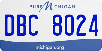 MI license plate DBC8024