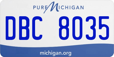 MI license plate DBC8035