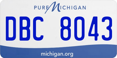 MI license plate DBC8043