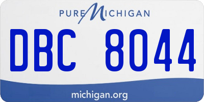 MI license plate DBC8044