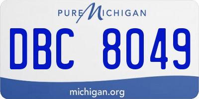 MI license plate DBC8049