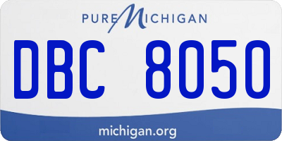 MI license plate DBC8050