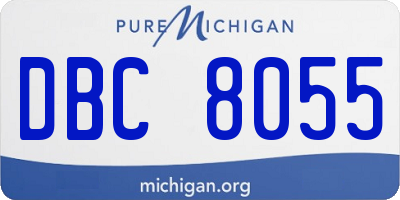 MI license plate DBC8055