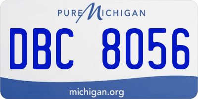 MI license plate DBC8056