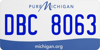 MI license plate DBC8063