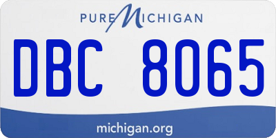 MI license plate DBC8065