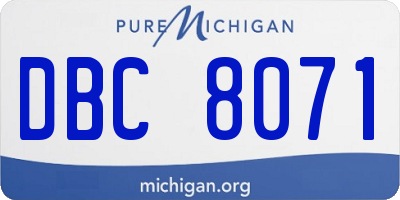 MI license plate DBC8071