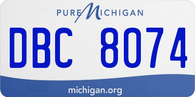 MI license plate DBC8074