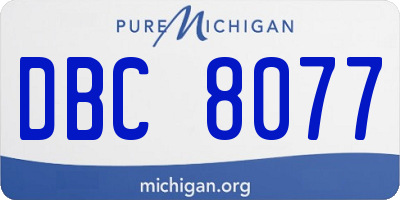 MI license plate DBC8077