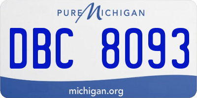MI license plate DBC8093