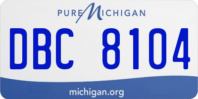 MI license plate DBC8104