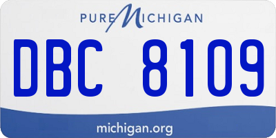 MI license plate DBC8109