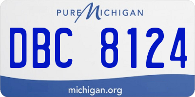 MI license plate DBC8124