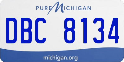 MI license plate DBC8134