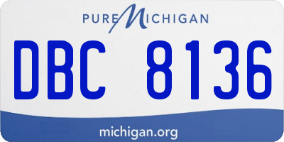 MI license plate DBC8136