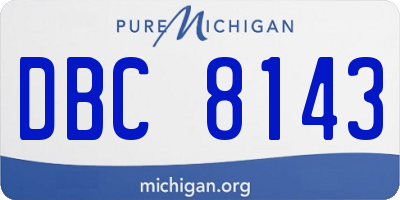 MI license plate DBC8143