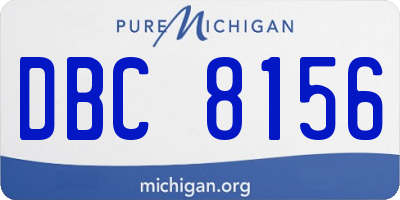 MI license plate DBC8156
