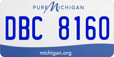 MI license plate DBC8160