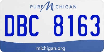 MI license plate DBC8163