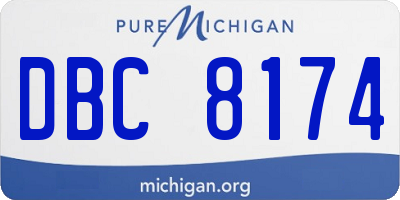 MI license plate DBC8174