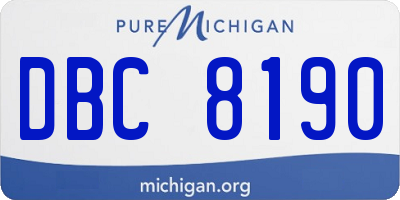 MI license plate DBC8190