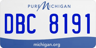 MI license plate DBC8191