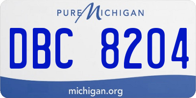 MI license plate DBC8204