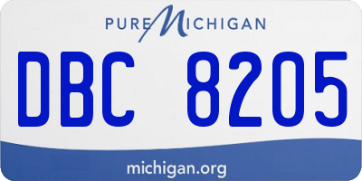 MI license plate DBC8205