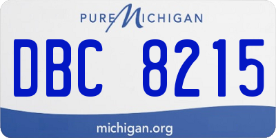 MI license plate DBC8215