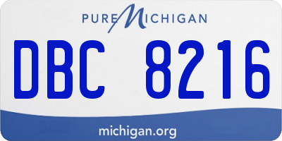 MI license plate DBC8216