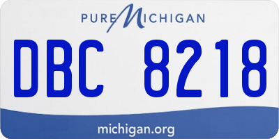 MI license plate DBC8218